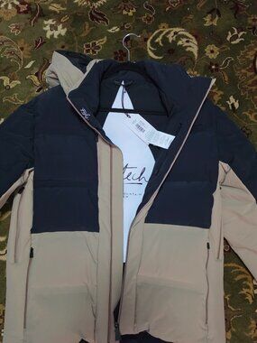 Aztech Mountain Men's Blue Super Nuke Two-Tone Quilted Down Ski Jacket large nwt